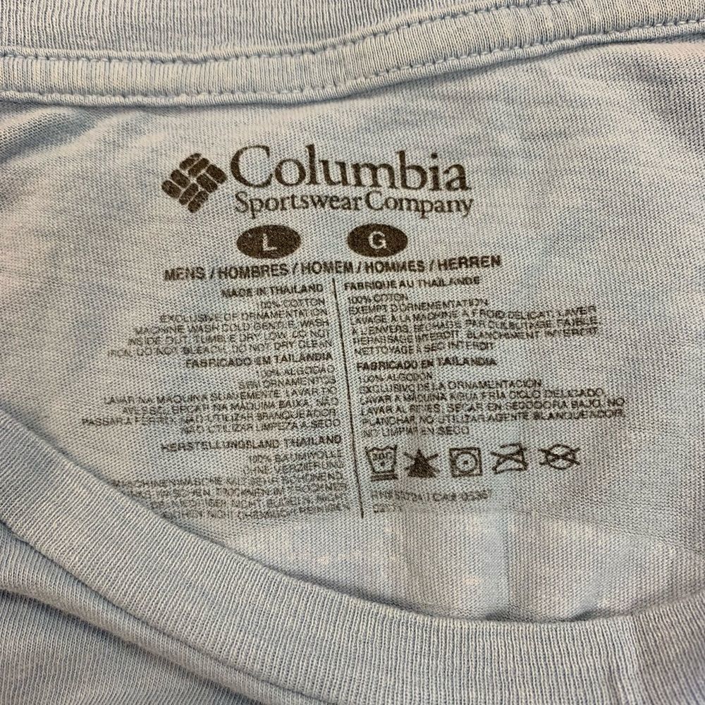 Columbia Light Blue PFG T-Shirt sz L - Picture 4 of 4